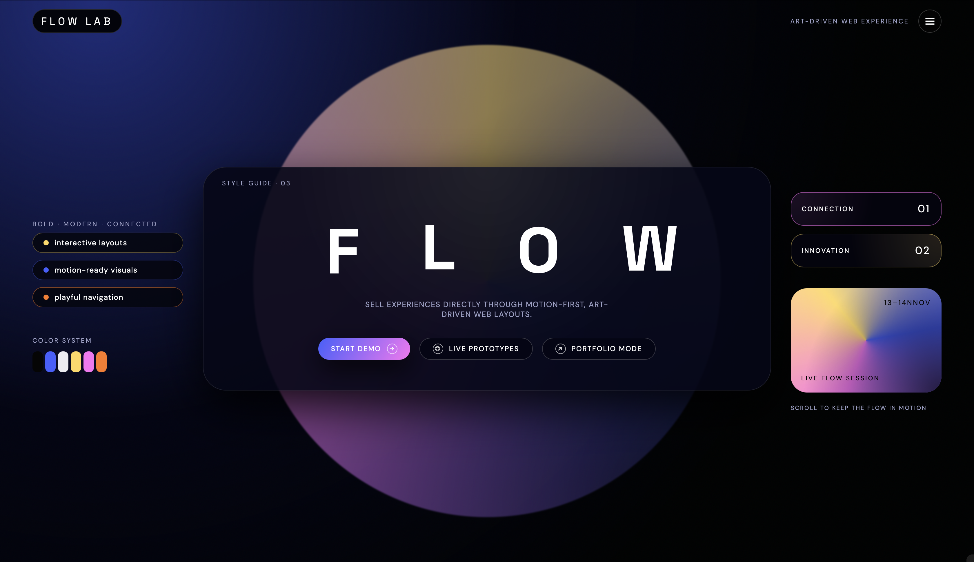 Interactive art showcase